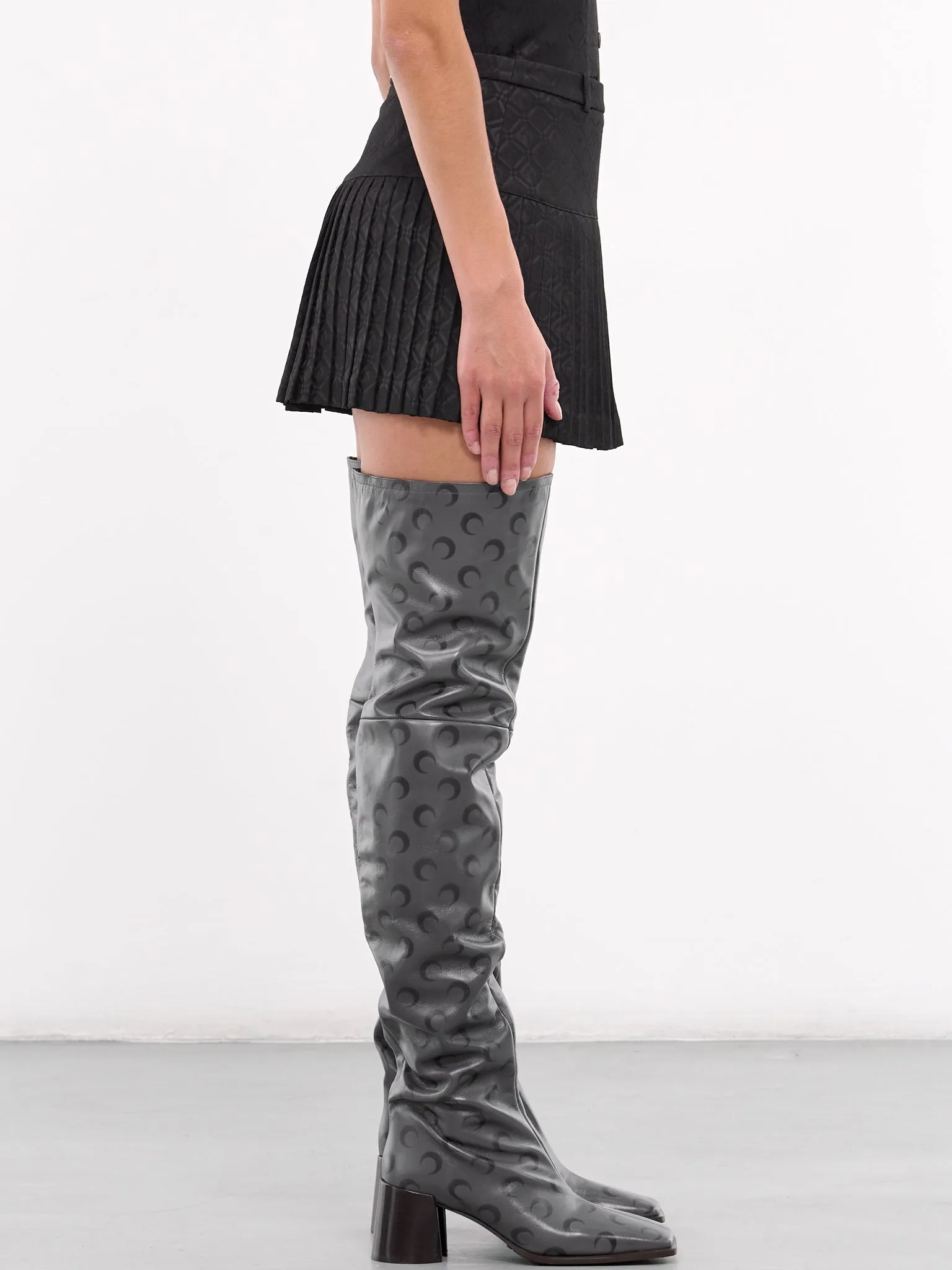 Air Brush Thigh Boots (WFW039A-RLEA0015-STONE-GREY)