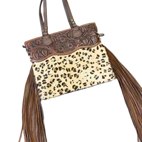 American Darling Cheetah & Gold Acid Wash Leather Bag ADBGS144CHEGO