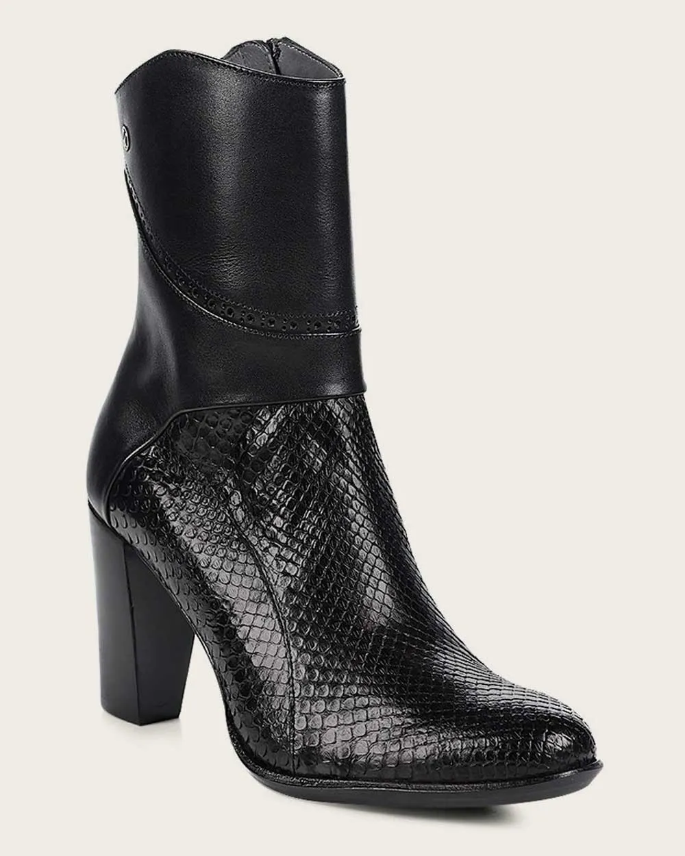 Ankle black python bootie