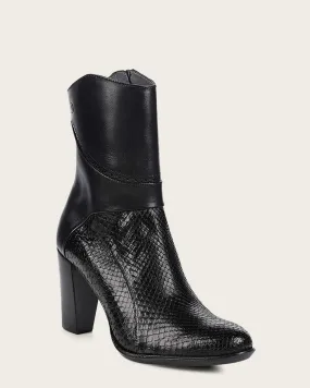 Ankle black python bootie