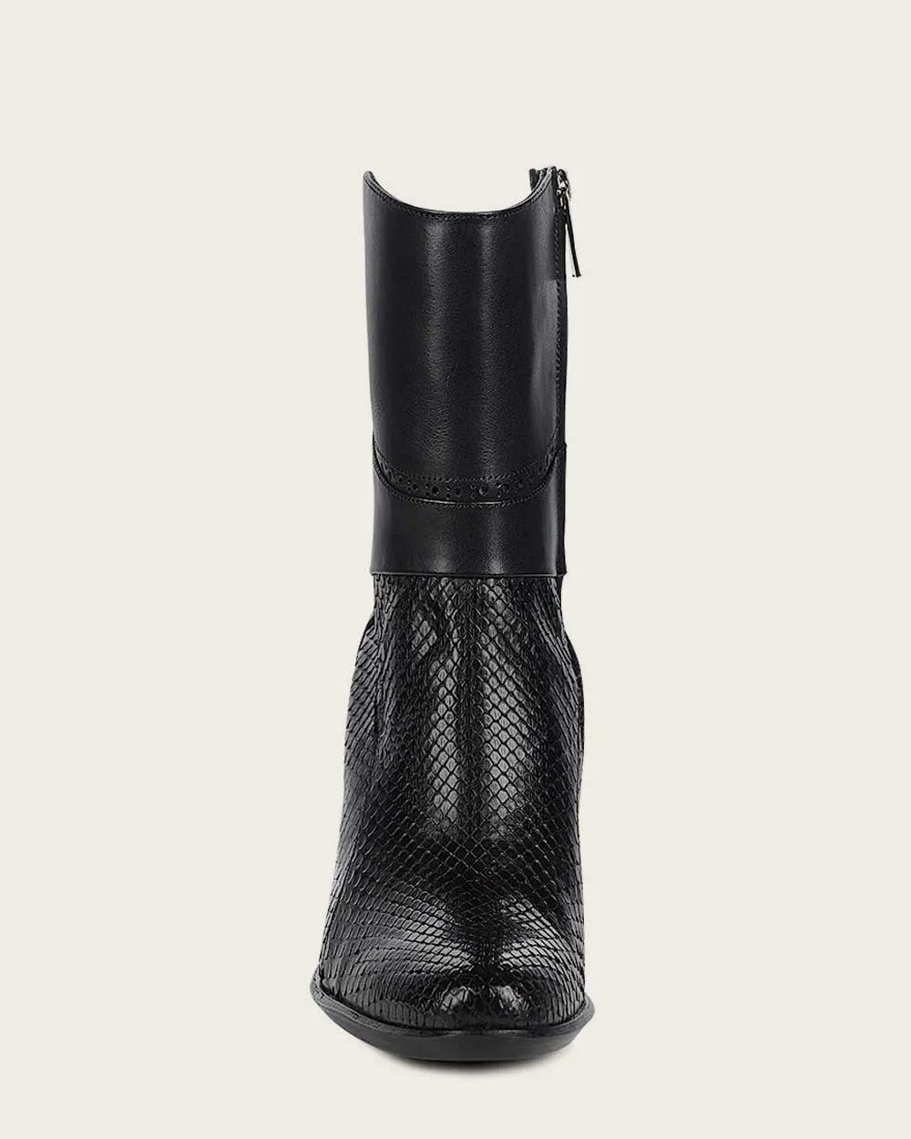 Ankle black python bootie