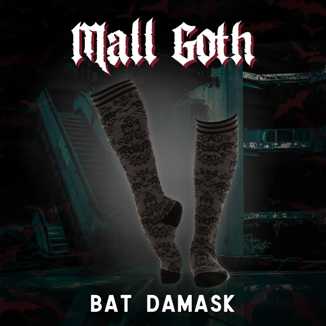 Bat Damask Knee High Socks