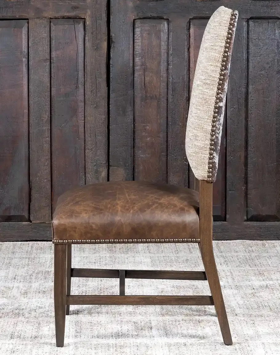 Belmont Woodland Stamped Cowhide Western Dining Chair