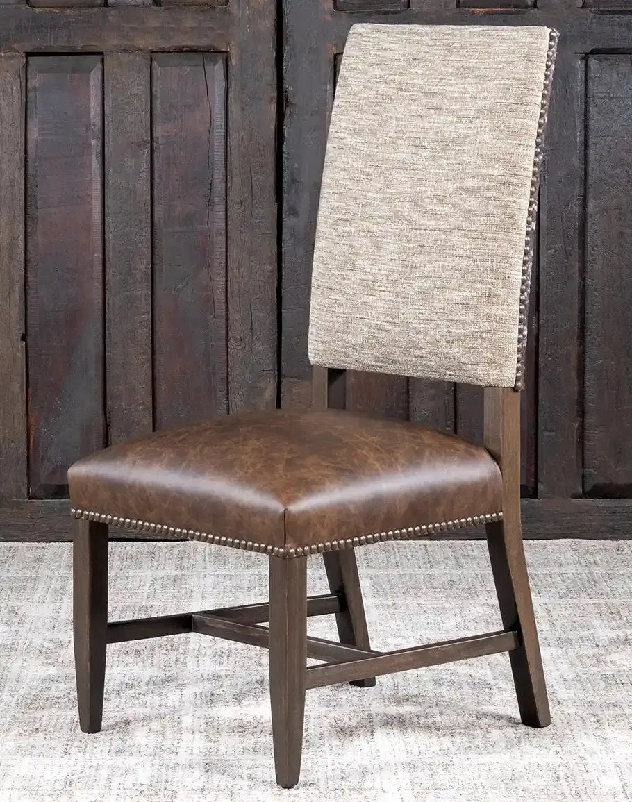 Belmont Woodland Stamped Cowhide Western Dining Chair