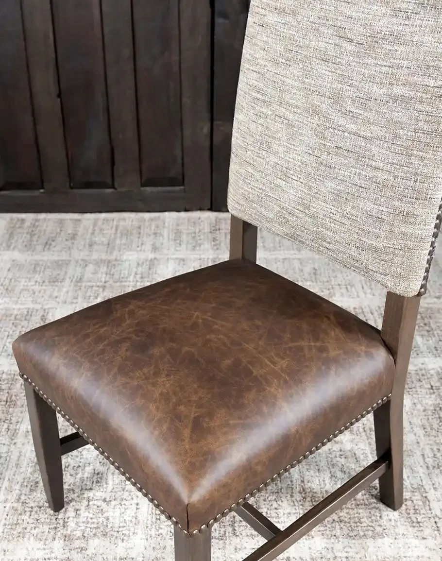 Belmont Woodland Stamped Cowhide Western Dining Chair