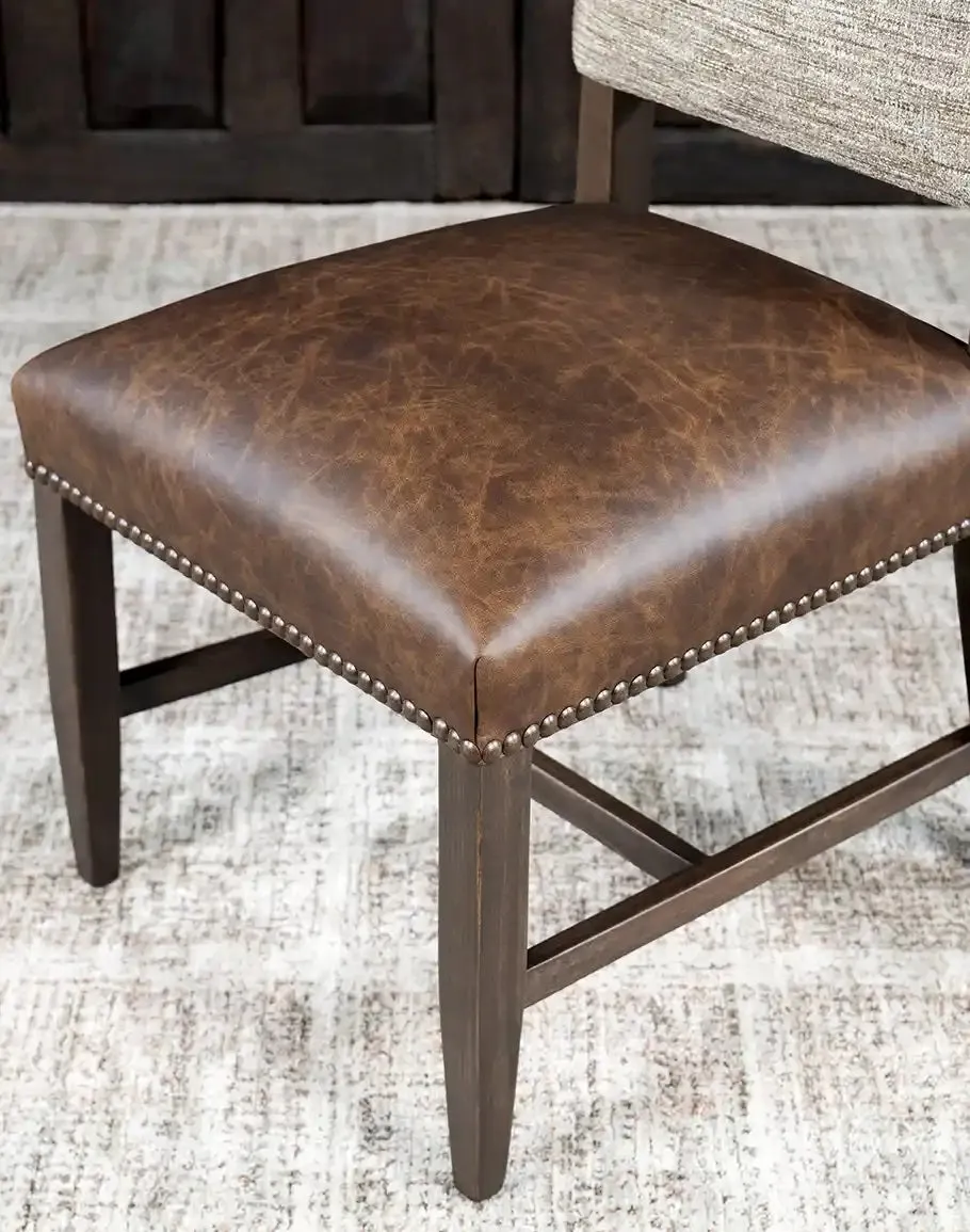 Belmont Woodland Stamped Cowhide Western Dining Chair