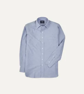 Blue Cotton Oxford Cloth Long Point Collar Shirt