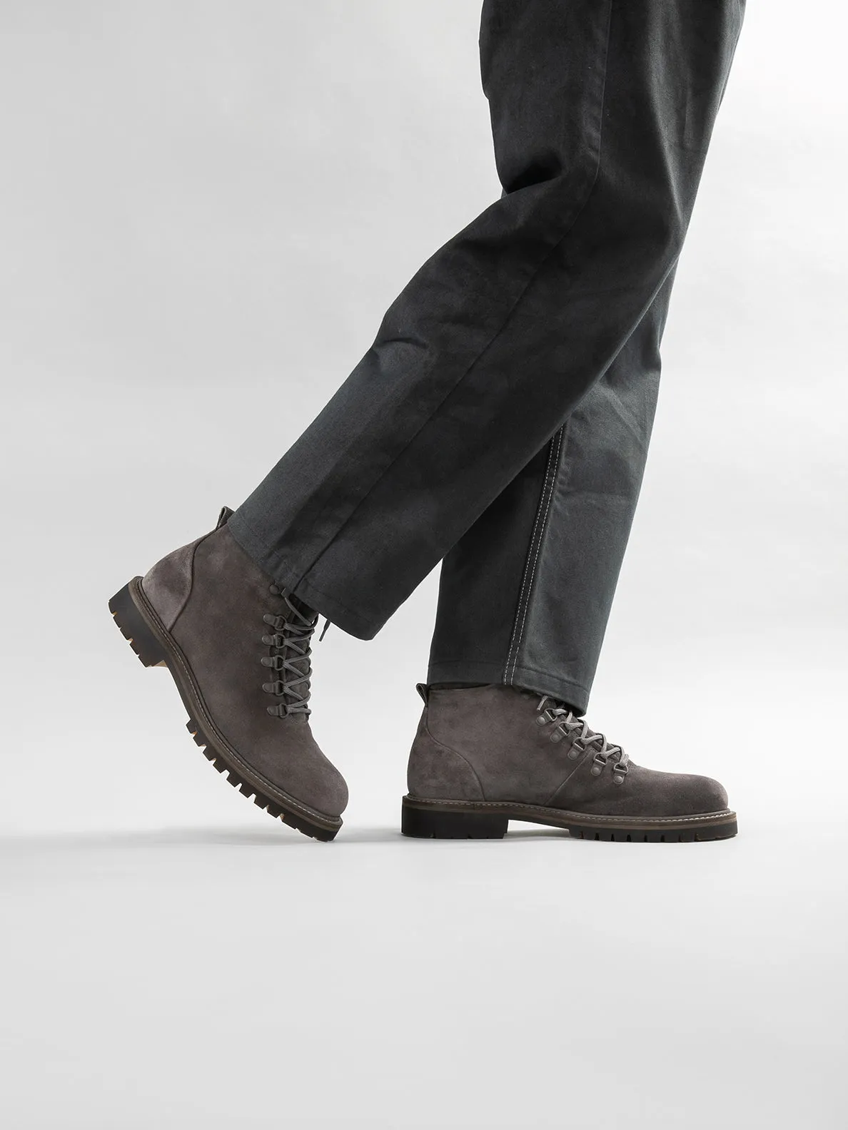 BOSS 006 - Grey Suede Lace Up Boots