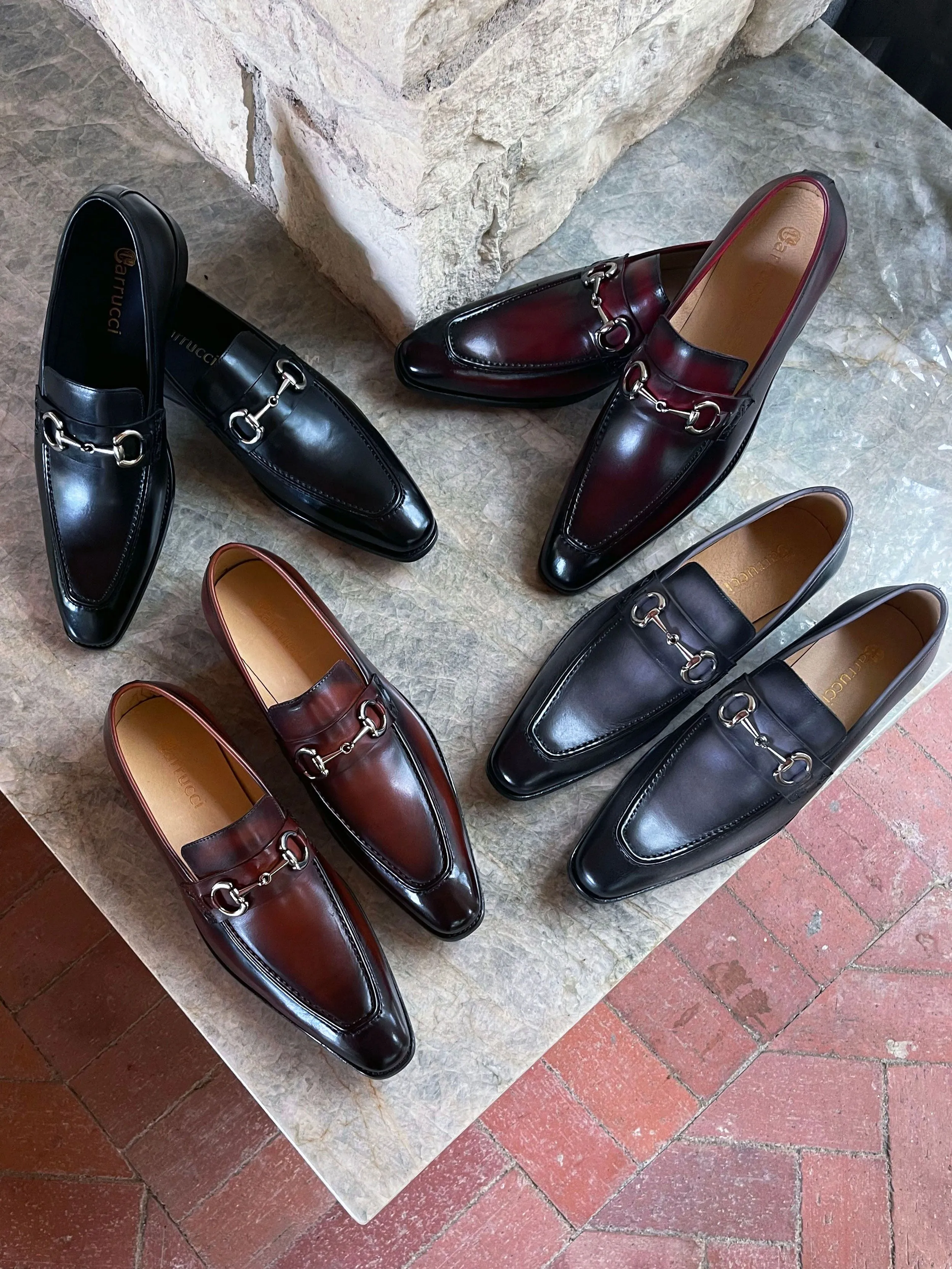 Burnished Calfskin Slip-On Loafer Burgundy