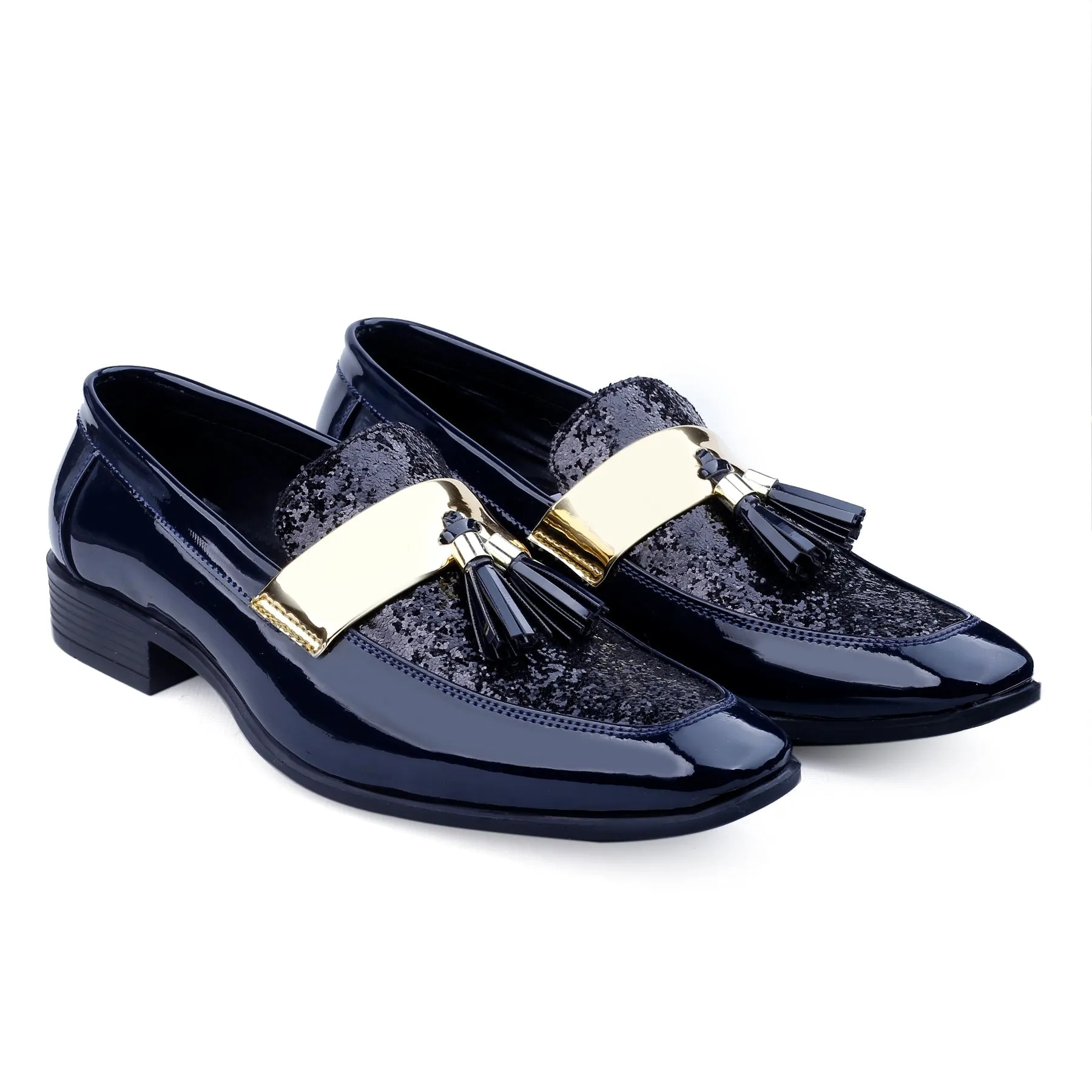 Bxxy's Men's Tassel Shimmer Wedding Wear Moccasins  For Men