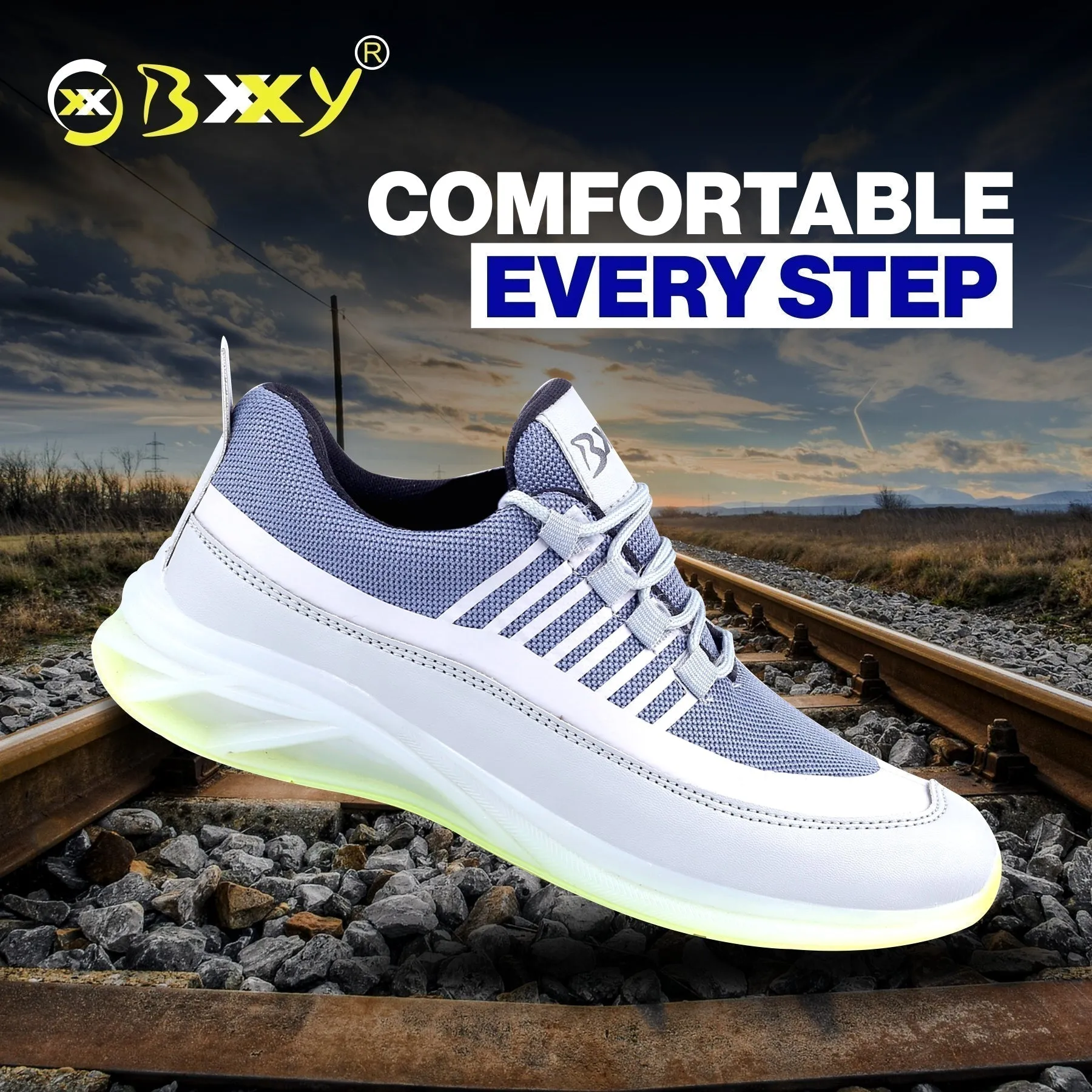 Bxxy's Multi Color Sports Shoes For Men On Transparent Sole