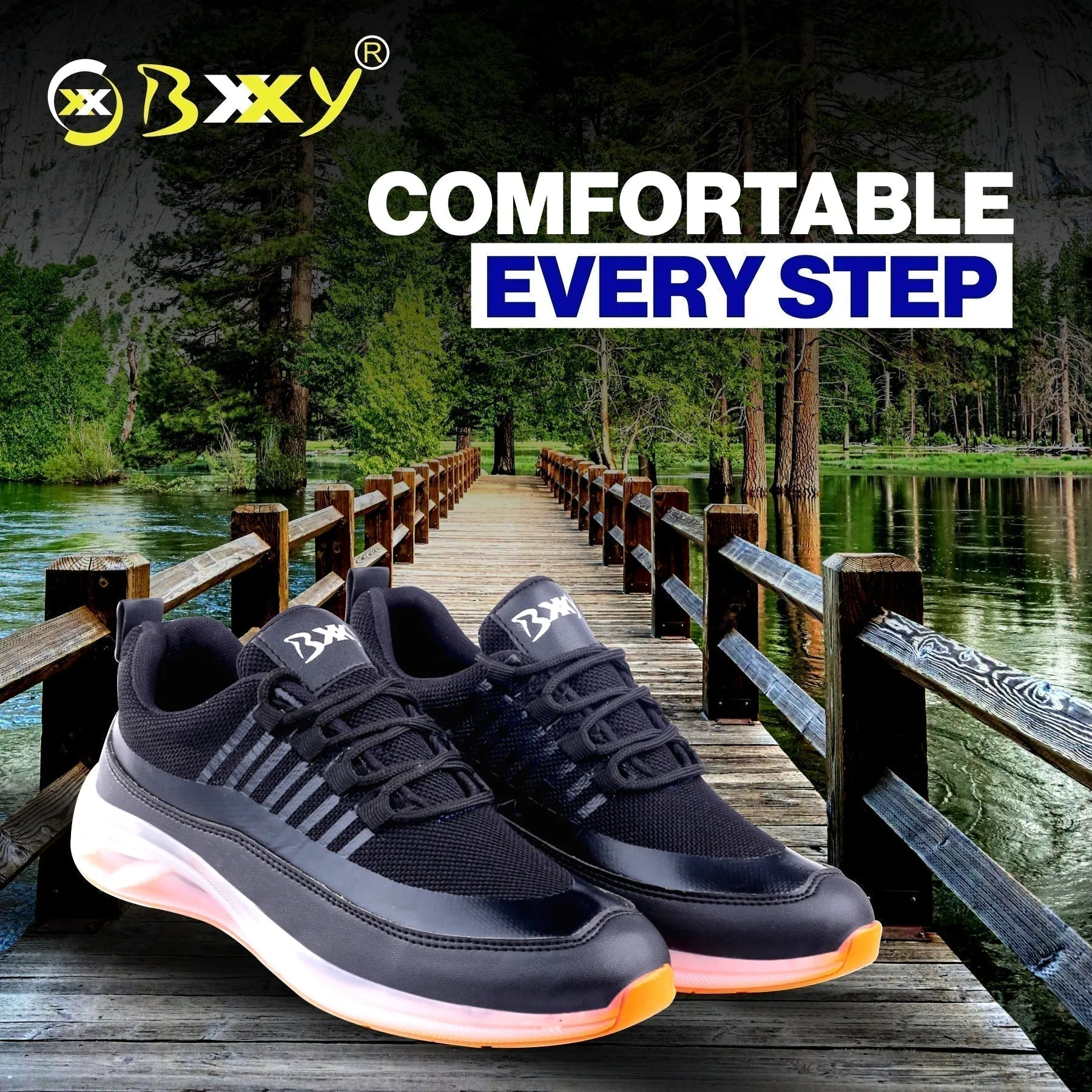 Bxxy's Multi Color Sports Shoes For Men On Transparent Sole