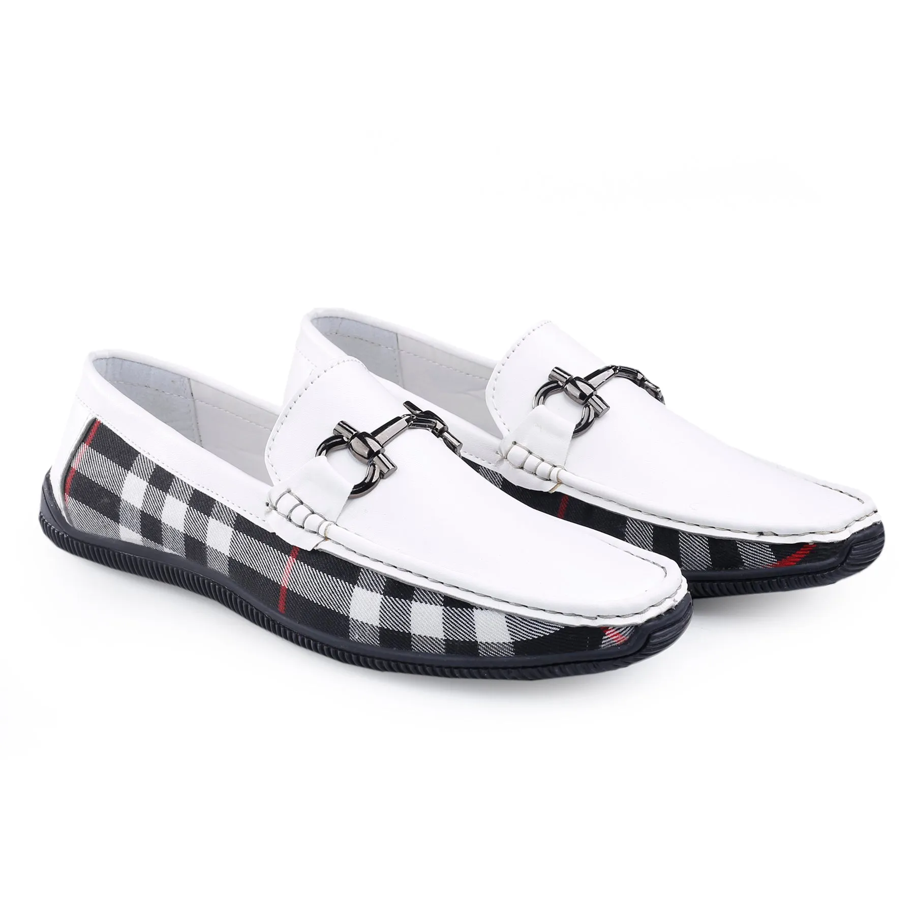 Bxxy's Vegan Leather Trendiest Checker Loafers for Men