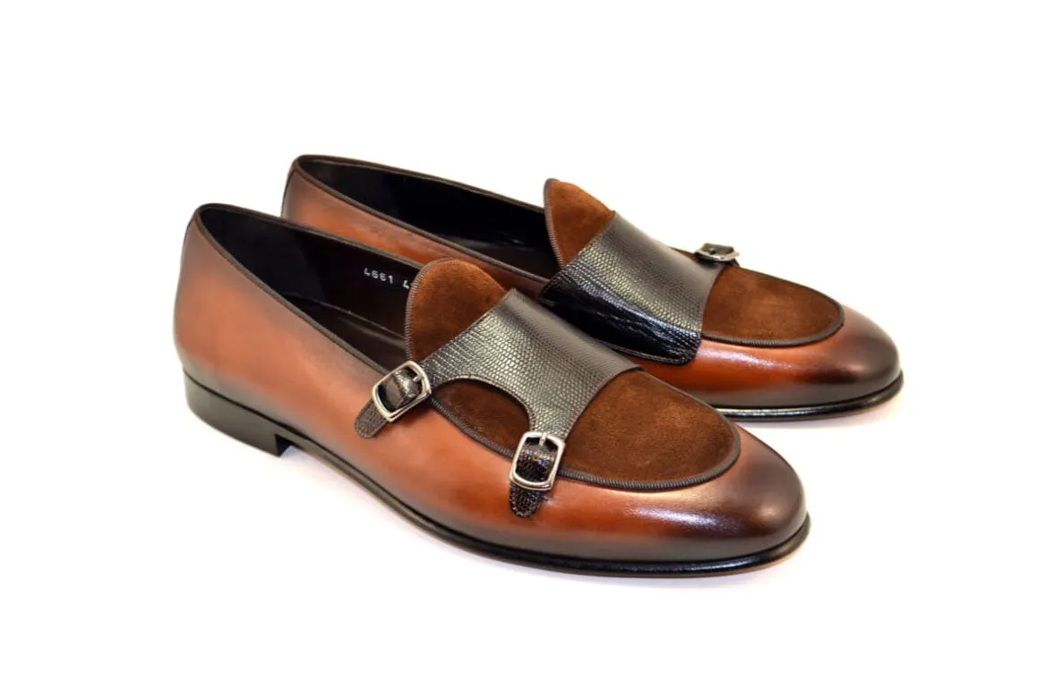 Corrente Calfskin & Suede Slip-On Loafer Hazelnut