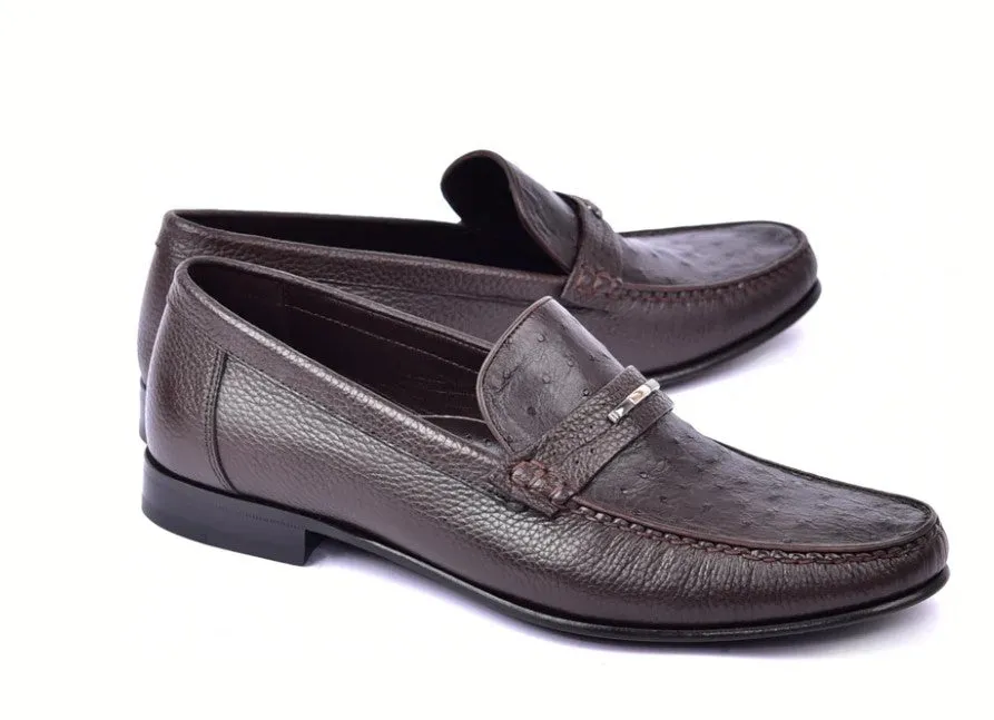 Corrente Style 3898 Ostrich Loafer Brown