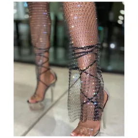 Diamond Studded Fishnet Pants