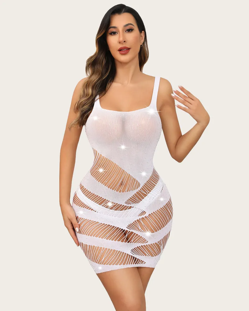 Fishnet Dress Cut Out Mesh Chemise