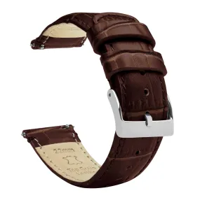 Gear Sport Coffee Brown Alligator Grain Leather Watch Band