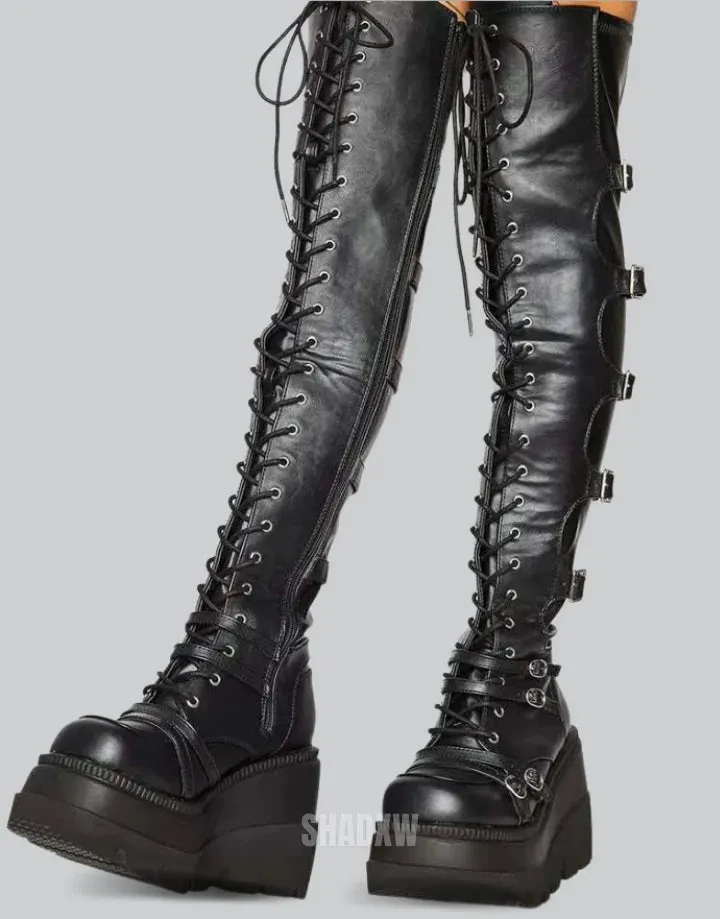 Goth Knee High Platform Boots