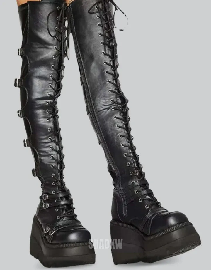 Goth Knee High Platform Boots