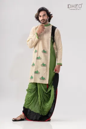 Optimized title: Stylish Hansjaru-Kurta Ensemble with Optional Dhoti