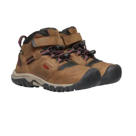 Kid's Ridge Flex Mid WP Hiking Boot - Bison/Red Carpet