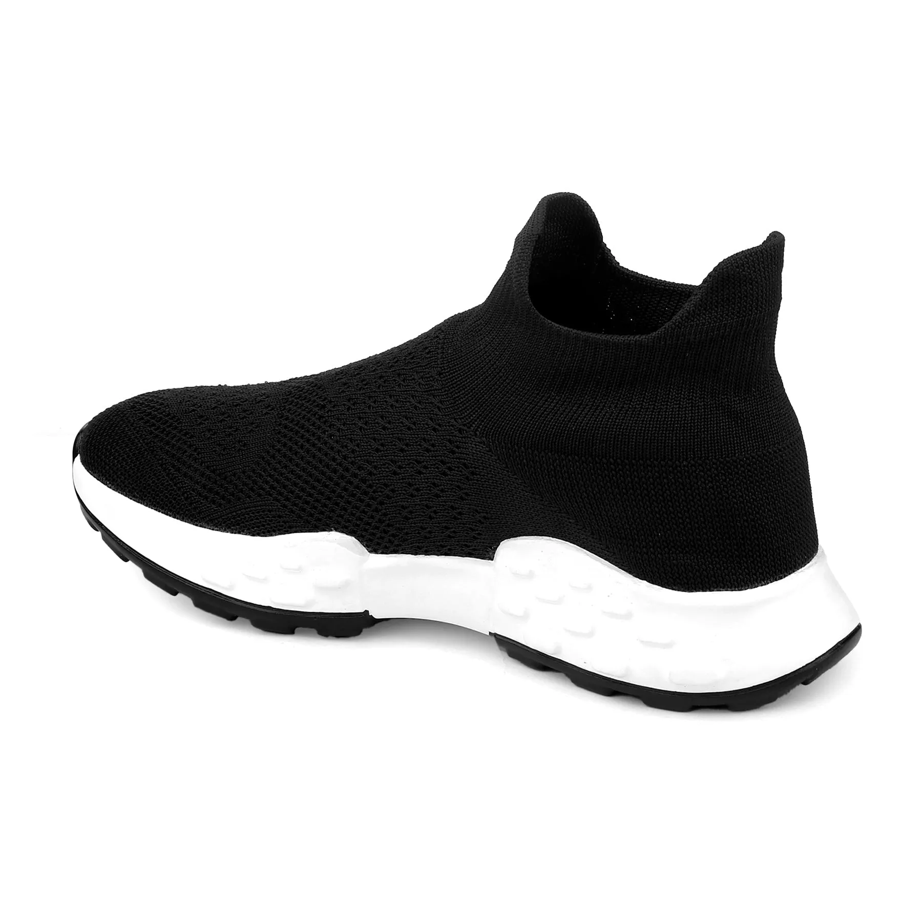 Latest Knitted Fabric Material Casual Black Sports Socks Shoes For Men