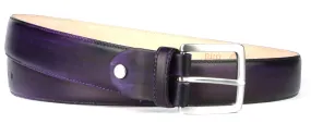 Leather Belt Aubergine/Eggplant