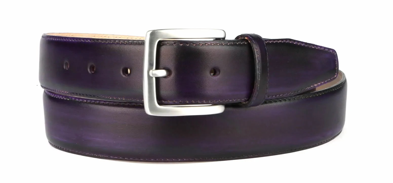 Leather Belt Aubergine/Eggplant