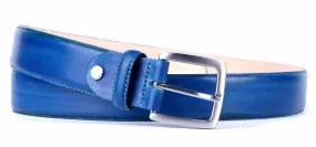 Leather Belt Custom Patina Blue