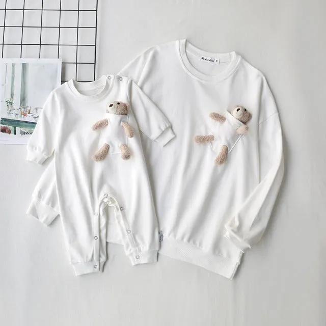 Matching Family Outfit - Mum, Dad, Son and Daughter Teddy Bear Sweatshirt