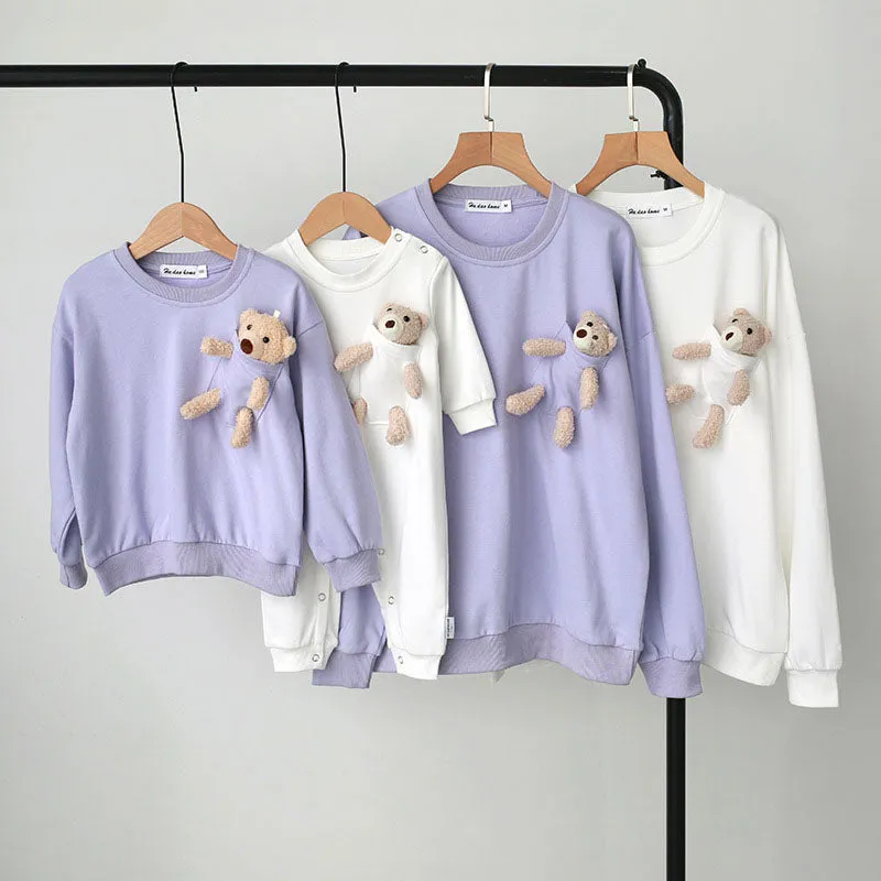 Matching Family Outfit - Mum, Dad, Son and Daughter Teddy Bear Sweatshirt