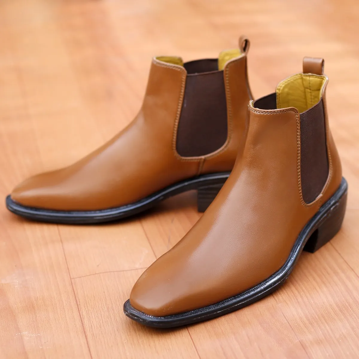 Men's 3 Inch Hidden Height Increasing Fashionable Chelsea Boots