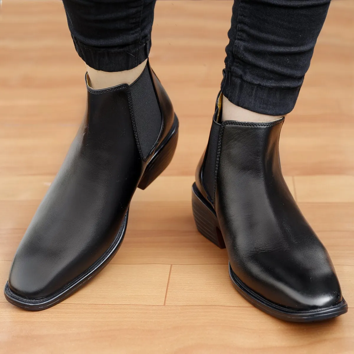 Men's 3 Inch Hidden Height Increasing Fashionable Chelsea Boots