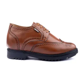 Men's 3.5 inch Hidden Height Increasing Faux Leather Formal Brogue Shoes