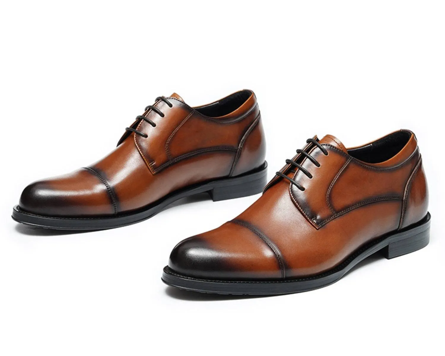 Men's Derby Dress Shoes - Top Layer Cowhide Leather, Business Formal