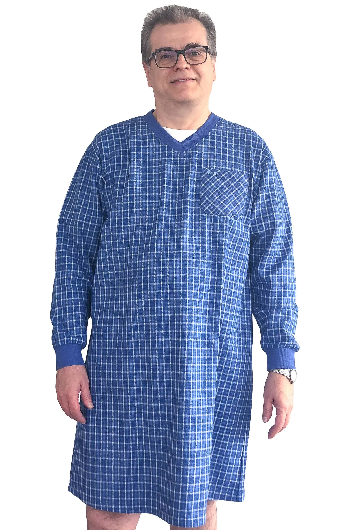 Nightshirt for Men - Blue | Milo | Adaptive Clothing by Ovidis