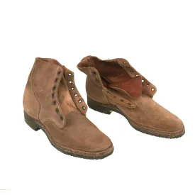 Original U.S. WWII Pair of Marine Corps Unissued USMC Boondocker Boots by International Shoe Co. - Size 7D - 1943 Dated