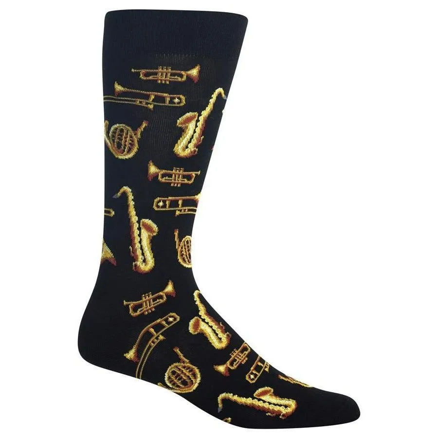 "Jazz Instruments" Cotton Socks by Hot Sox - Large