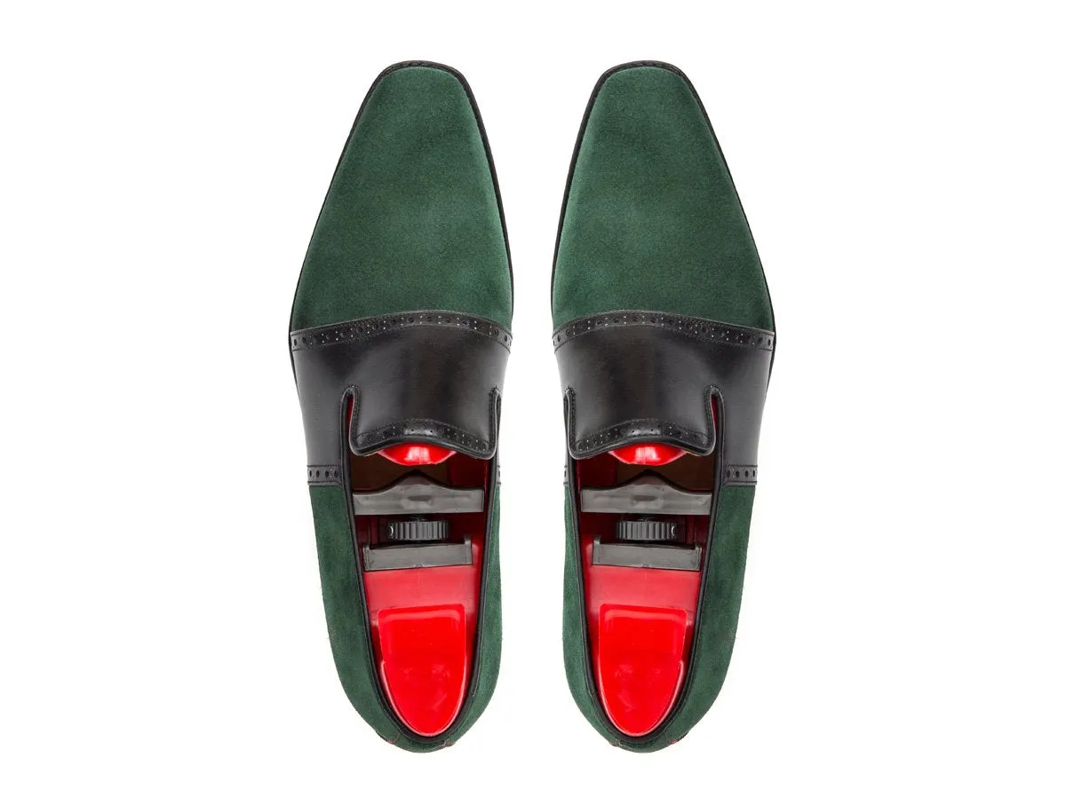 Shoreline - MTO - Bottle Green Suede / Black Calf - MGF Last - Single Leather Sole