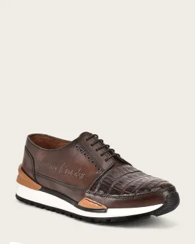 Sneakers brown exotic leather