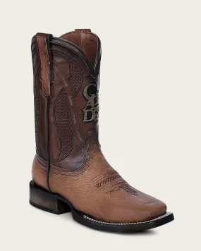 Western rodeo honey ostrich boot